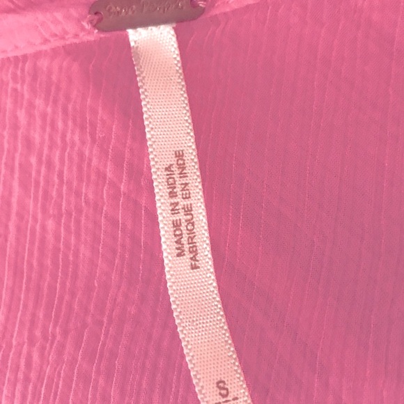 FREE PEOPLE💗Sheer pink ivory embroidered short sleeve tunic or dress XS - Picture 12 of 16